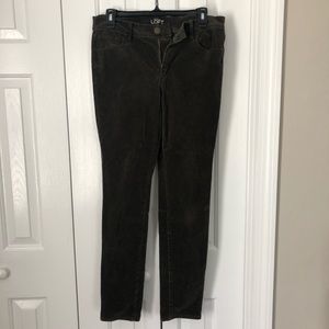 Loft Olive Corduroy Skinny Pants Size 6